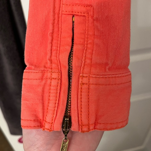 Studio F Neon Orange-Pink Jeanish Jacket Columbia Size 10 - Picture 8 of 13